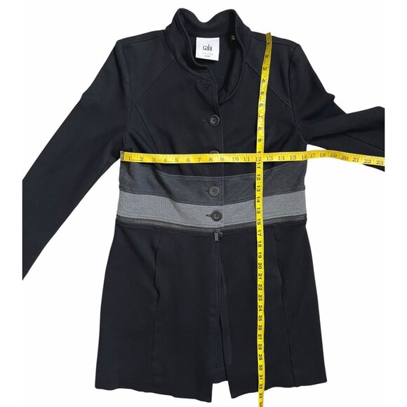 CAbi Black Gray Convertible Zip-Off Jacket Coat Size Medium #3176 - Picture 10 of 11